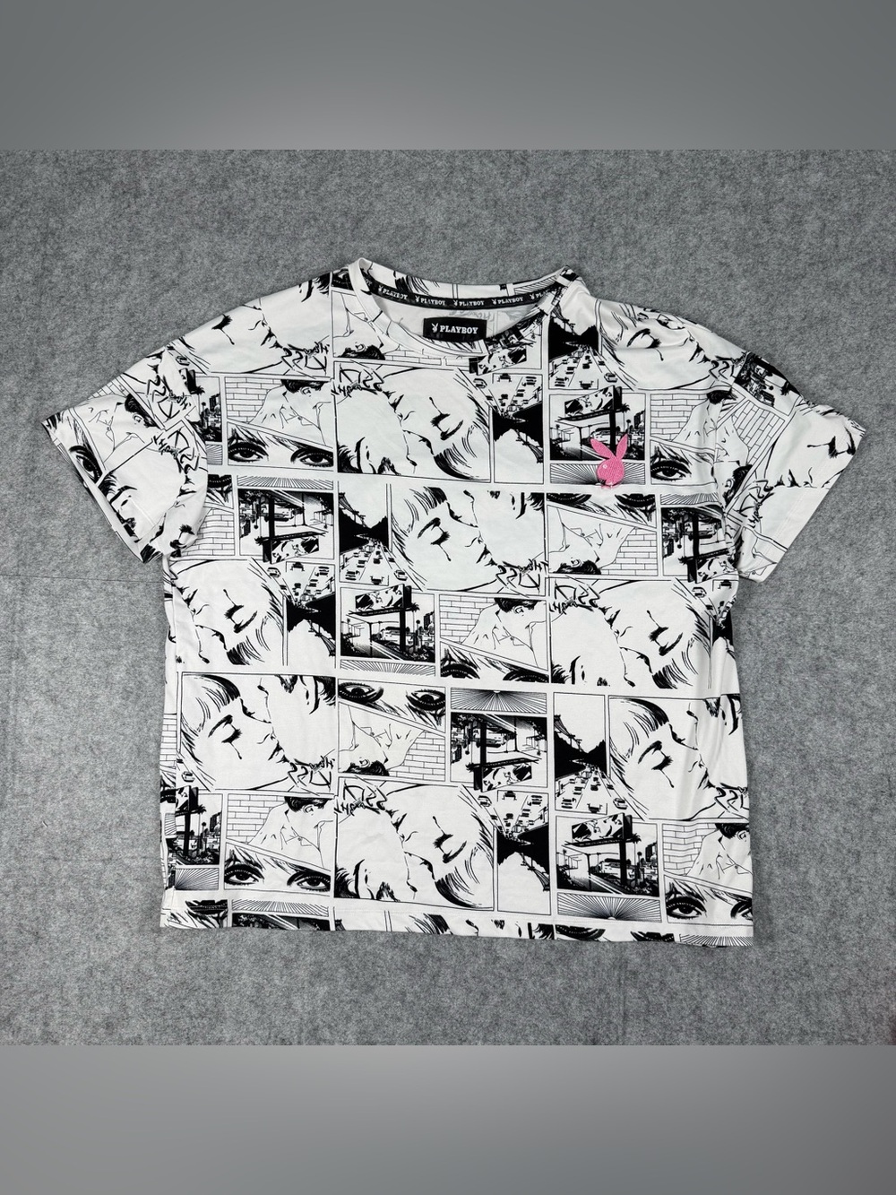 Vintage Playboy Magazine Japanese Manga Comic AOP T Shirt Fits Size Medium